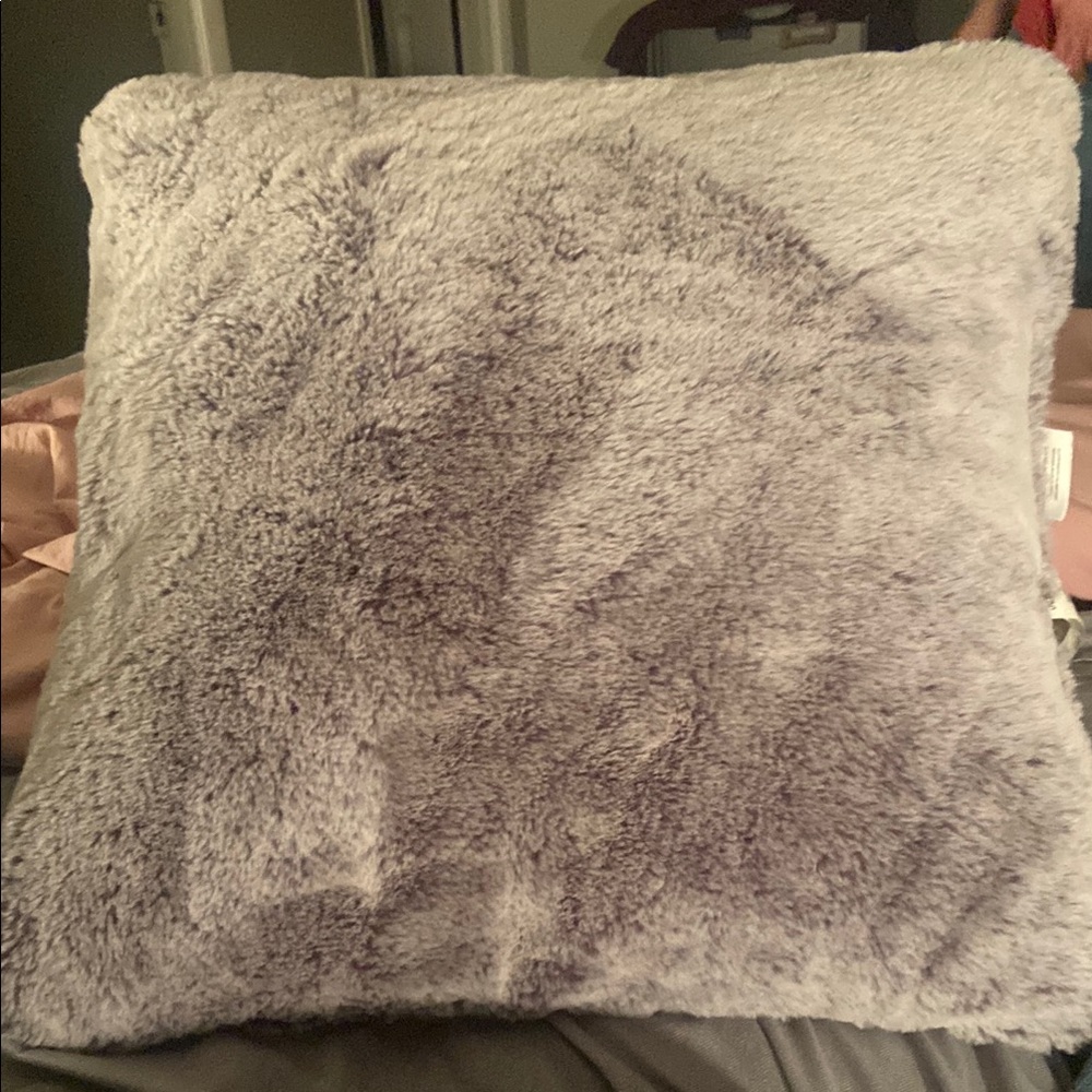 Plush Gray Throw Pillow